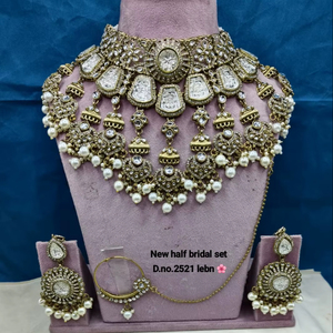 Elegant High Quality Brass Bridal Engagement Wedding Anniversary Party Ethnic Fashion <b>Set</b> Rhodium Plated Zircon Shadow Choker - Product Image 1