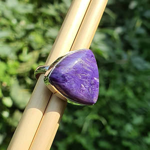 Haute qualité 925 argent Sterling trillion violet Moissanite lunette bague de réglage 14K plaqué or chaud populaire bijoux pour femmes - Product Image 3