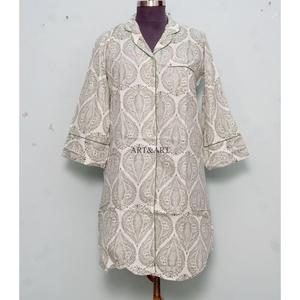 Handmade <b>Dress</b> For Women And Girls Indian Cotton Shirt Floral Print Long Night Gown Maxi Soft Comfortable Bridal Wrap Wholesale - Product Image 4