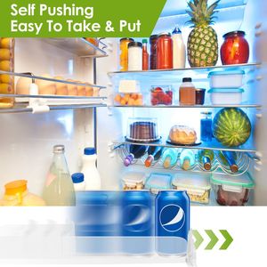 Organizzatore per Bevande a Larghezza Regolabile, Dispenser Automatico a 5 File con Sistema a Molla Scorrevole per Frigorifero - Product Image 6