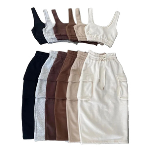 Conjunto Casual de Dos Piezas para Mujer, Lona Sólida de Poliéster/Algodón, Pantalones Cortos hasta la Rodilla, Top sin Mangas, Secado Rápido, Ecológico, Verano - Product Image 4