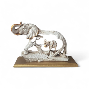 AG Elements - Escultura Decorativa de Mesa de la Familia Elefante en Poliresina, Adorno de Lujo para Decoración de Interiores del Hogar - Product Image 1