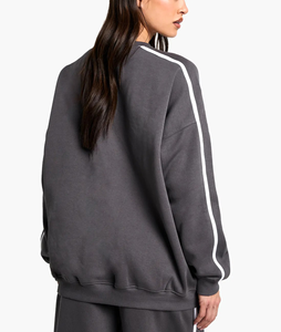 High Quality Loose Fit Streetwear Comfortable Ladies Sweatshirt Custom Printed Logo Solid Colors Women's 100% Cotton Sweatshirt - Product Image 6