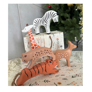 Collection en gros de jouets en bois animaux et champignons – Ensemble de jeu créatif en bois pour l'art des copeaux animaux - Product Image 4