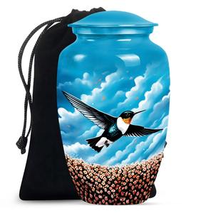 Urna Conmemorativa para Cenizas de Humming Bird, Urnas Funerarias Decorativas para Hombres Adultos, Tributo Conmemorativo - Product Image 1