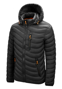 Trendy Men's Hooded Puffer <b>Jacket</b> 100% Bamboo Fiber <b>Warm</b> Quilted Insulated Windproof Winter Wear Travel Hiking Outdoor - Product Image 1