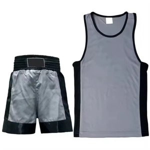 Tenue de compétition professionnelle de kick-boxing en Spandex/Polyester – Ensemble gilet et short de boxe personnalisé pour adulte - Product Image 1