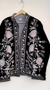 Handmade TNT Suzani Jacket For <b>Women</b> Black Ethnic Festival Boho <b>Coat</b> Artisan statement Outerwear - Product Image 4