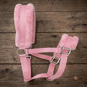Harnais pour cheval en nylon fait main avec rembourrage en fourrure de vison extra confortable, plusieurs couleurs, avec quincaillerie nickelée ou argentée - Product Image 4