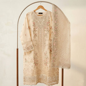 Nuevo Diseño Exclusivo, Traje de Fiesta de Lujo con Bordado en Organza, 3 Piezas, para Bodas en la Playa, Eid, Festivales, Conjunto de Traje para Mujer, Más Vendido - Product Image 3