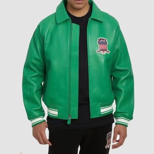 Collection Hiver 2026 – Blouson en Cuir Avirex Personnalisable pour Homme – Style High Street avec Col Montant et Fermeture Éclair - Product Image 6