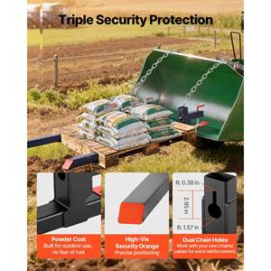 Fourches à palettes robustes de 2000 lb, longueur totale de 60 pouces, accessoires pour tracteurs, godet de chargeur, noir, pour chargeuse compacte, réglable - Product Image 6