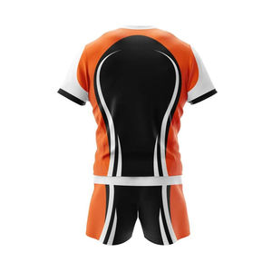 Ensemble d'uniformes de rugby personnalisés imprimés par transfert thermique, ajustés, à séchage rapide, grande taille, Rashguard Spandex/Coton - Product Image 3