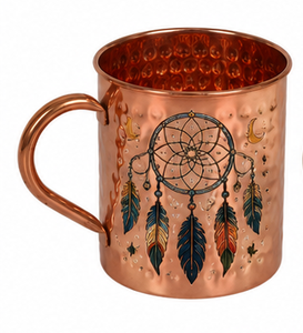 Taza de Cobre Martillada a Mano con Diseño de Velero en Esmalte |   Taza Náutica para Moscow Mule |   Vajilla de Cobre con Temática Oceánica para Regalo - Product Image 6
