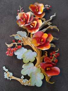 Arte Floral de Pared en Aluminio 3D Original en Oferta, Decoración Floral Colgante para Sala de Estar, Dormitorio, Hotel, Terraza - Product Image 2
