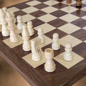 High Quality Walnut Chess Checkers Children's Solid Wood <b>Folding</b> Chess Box Handmade Wooden Chessboard Square Checkerboard - Product Image 6
