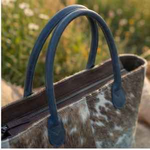 Bolso Tote de Cuero Genuino con Pelo de Vaca, Estilo Vintage para Mujer, con Cierre de Cremallera, Bolso de Hombro, LHTB-0075 - Product Image 6