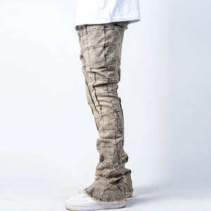 กางเกงยีนส์ผู้ชายทรงสลิมฟิต ลายสก็อต แฟชั่นสตรีทแวร์ ดีไซน์เนอร์ ทันสมัย มีสไตล์ - Product Image 2