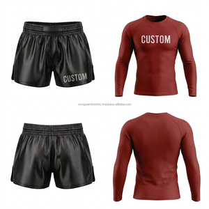 Conjunto de Shorts y Rashguard Profesionales para Boxeo, Sublimación Personalizada, Spandex/Poliéster, Transpirable, Ropa de Entrenamiento sin Costuras - Product Image 6