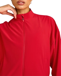 Veste de yoga coupe-vent en nylon respirant sans coutures pour femme, coupe oversize, fermeture éclair intégrale, col montant, ajustable pour la gym et la course à pied - Product Image 3