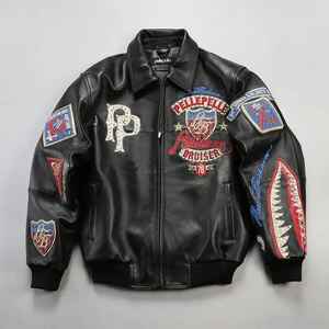 Chaqueta de Cuero Estilo Motero de Invierno Vintage para Hombre, Personalizada en Cuero de Oveja con Detalles Acolchados - Product Image 4