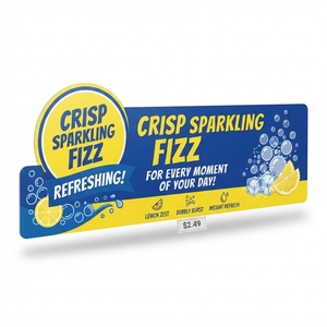 PVC Convenient BPA Free Retail <b>Shelf</b> Talker Waterproof Supermarket Product Promotion Display Advertising Card - Product Image 2