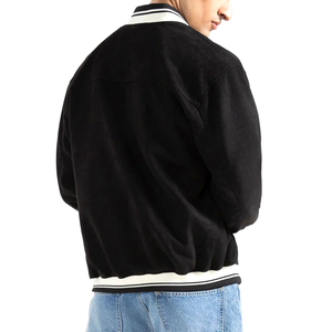 เสื้อแจ็คเก็ตเบสบอลแบบมีแขนหนังปักลายตามสั่งขายส่ง เสื้อแจ็คเก็ต Letterman Bomber สำหรับผู้ชาย เสื้อแจ็คเก็ต Varsity แบบเปล่า OEM - Product Image 3