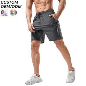 Shorts de bain décontractés en coton pour hommes, couleur unie, séchage rapide, imperméables, respirants, taille élastique, logo personnalisé, OEM ODM, fourniture de marque - Product Image 1