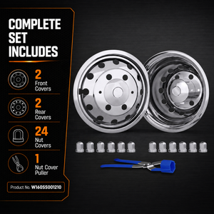 Juego de Tapacubos de Acero Inoxidable T304 de 16 Pulgadas para Ford Transit 350HD 2014 y Posteriores, Simulador de Rueda Atornillable - Product Image 6