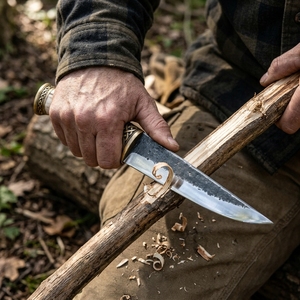 Cuchillo Seax Medieval de Acero al Carbono Premium, Hecho a Mano, Estilo Tradicional, Material Duradero, Para Coleccionistas, Hoja Histórica Resistente - Product Image 3