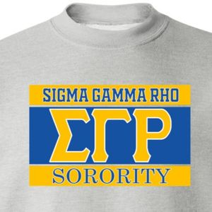 Sudadera con letras Sigma Gamma Rho 1922, gris, para mujer, hermandad griega, estampada, de forro polar, cuello redondo, ropa universitaria personalizada - Product Image 4