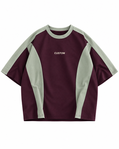 T-shirt Oversize Unisexe en Coton Bordeaux Sauge à Épaules Tombantes, Style Streetwear, Vêtement Personnalisé pour la Vente en Gros et Marque Privée - Product Image 1