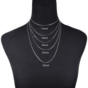 Collier chaîne maille forçat en argent sterling 925 de 51 cm, 1 mm, avec fermoir à ressort robuste, plaqué platine, chaînes fines - Product Image 6