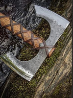 Steel Craft International Tomahawk Viking Berkualitas Tinggi Kelas Industri Dengan Dua Mata Pisau Datar dan Pegangan Kayu Baja Tahan Karat