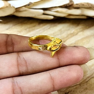Vintage Design Boho <b>Citrine</b> <b>Rings</b> Boho Brass <b>Rings</b> Women 18k Gold Plated Minimalist Geometric Starburst Jewelry Wholesale/OEM - Product Image 3