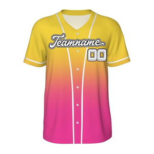 Maillots de baseball et de softball en coton biologique 100% imprimés en sérigraphie, t-shirts à col en V, séchage rapide, unisexe, service OEM ODM - Product Image 2