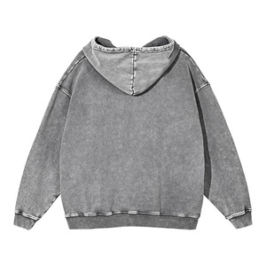 Sweat à capuche oversize délavé pour homme, style vintage, unisexe, streetwear pour couples, coupe décontractée - Product Image 2