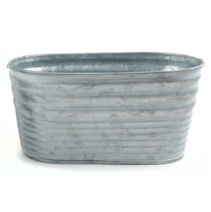 Mộc Mạc Mạ Kẽm Kim Loại Giỏ Khay Trồng Dài Máng Hình Kẽm Chậu Hoa Cho Container Vườn - Product Image 4