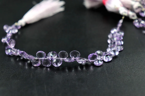 Ametista natural de Brasil facetada en forma de corazón de 7-8 mm, hebras de cuentas de 8 pulgadas para la fabricación de joyería. - Product Image 6