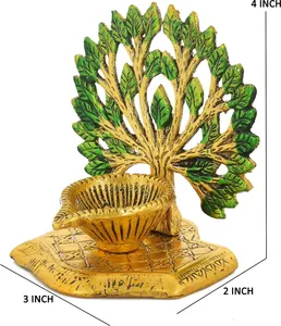 Tree Candle <b>Holder</b> Decorative Kalpavriksha Tree <b>Tealight</b> <b>Holder</b> Decorative Showpiece Gold Color Plated Diya In Lowest Price - Product Image 3