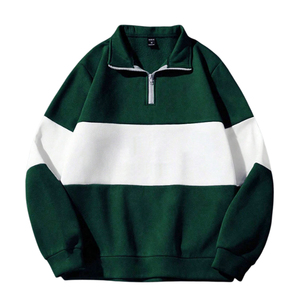 Sweat-shirt à col rond en tricot pour homme, coupe ample, vert et blanc, manches raglan, style décontracté, pour l'automne - Product Image 1