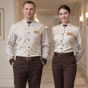 Chaquetas de Chef Profesionales Unisex Vesbhusha, 100% Poliéster, Estampado Digital, Manga Larga, Corte Regular, para Uso en Restaurantes y Bares - Product Image 1