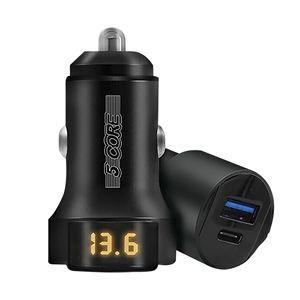 Caricabatterie per auto USB + adattatore di ricarica rapida di tipo C con chip intelligente per ricarica rapida per camion SUV - Product Image 1