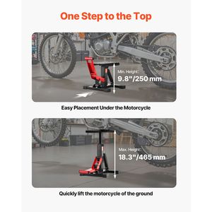 Support de levage pour moto en alliage d'aluminium, capacité 1200 lb, pour motos tout-terrain, élévateur hydraulique, hauteur réglable - Product Image 4