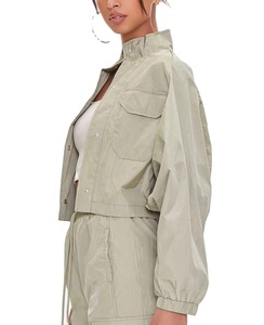 Conjuntos Personalizados para Mujer, Chaqueta con Cierre y Bolsillos Frontales, Pantalones Cortos, Cortavientos de Nailon, con su Propio Logotipo, Trajes Deportivos para Chicas, OEM - Product Image 3