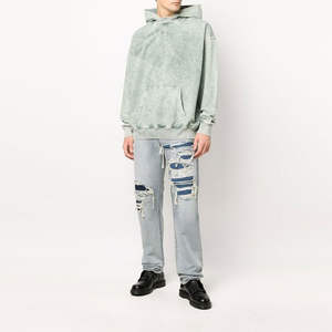 Sudadera con capucha de lavado ácido vintage con logotipo personalizado OEM a bajo precio para hombre, ropa urbana, bordado impreso, unisex, calidad premium. - Product Image 1