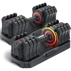 Juego de Mancuernas Ajustables de 22.5 LB con Bandeja de Ajuste Rápido en 1 Segundo, Pesas Ajustables en 1 Segundo, 5 Pesas de 1 Segundo - Product Image 1