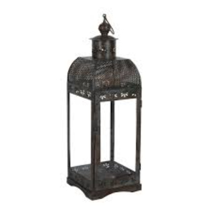 Vintage Wooden <b>Lantern</b> Candle Holder White Wood & Metal Hanging Tabletop Decorative Wind <b>Lamp</b> For Indoor Home And Garden Decor - Product Image 5