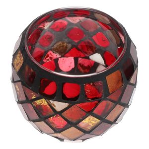 <b>Red</b> Mosaic Glass Tealight <b>Candle</b> Holder Handmade Decorative Votive <b>Candle</b> Cup for Home Decor Diwali Wedding Table Centerpiece - Product Image 6