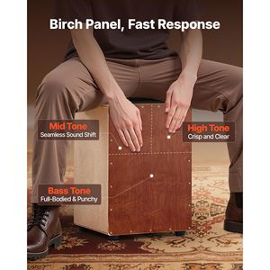 Cajon en bois de bouleau avec cordes de snare en acier, tambour acoustique en érable, sac de transport portable pour usage musical - Product Image 2